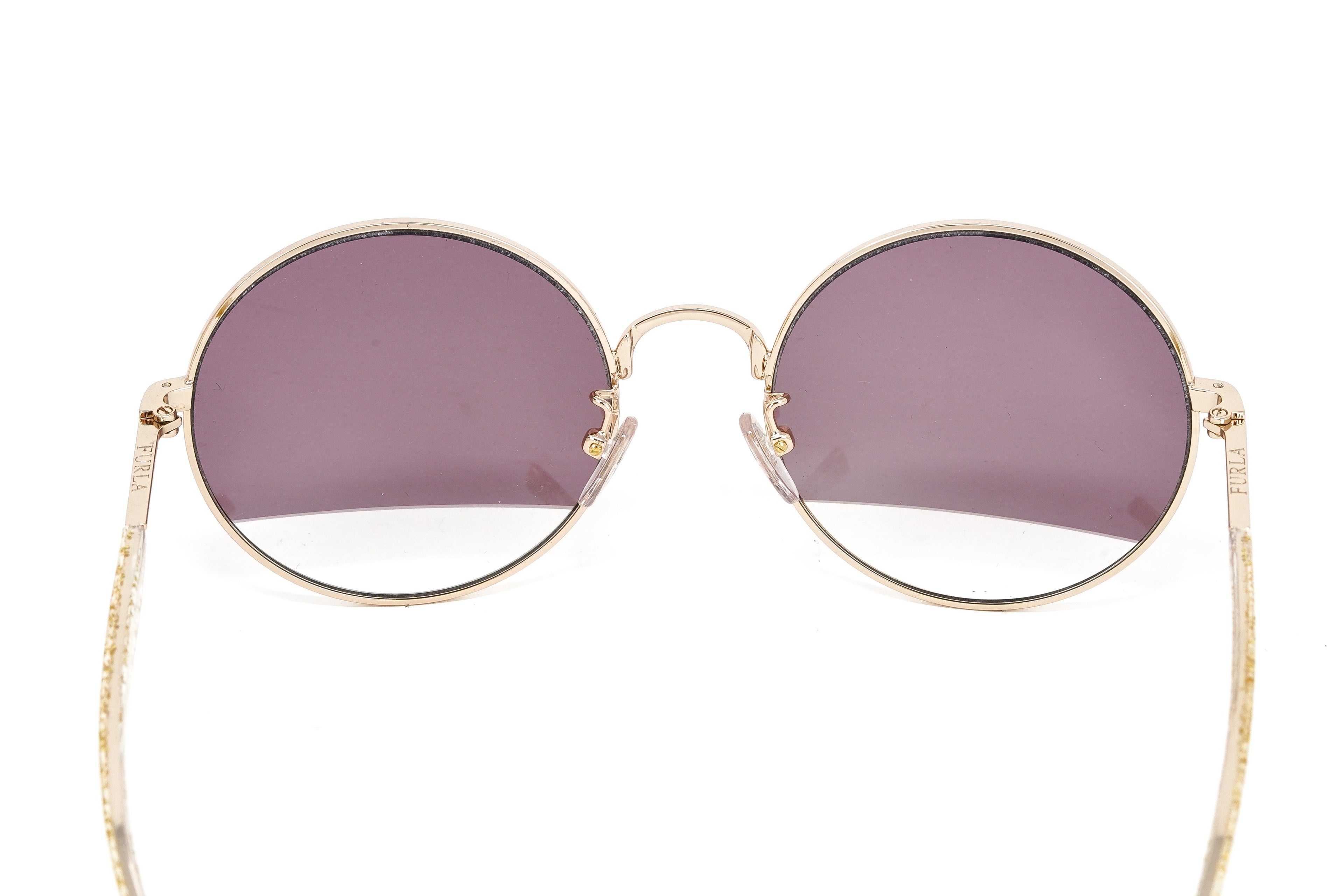 Furla Women's Sunglasses Round Gold/Purple