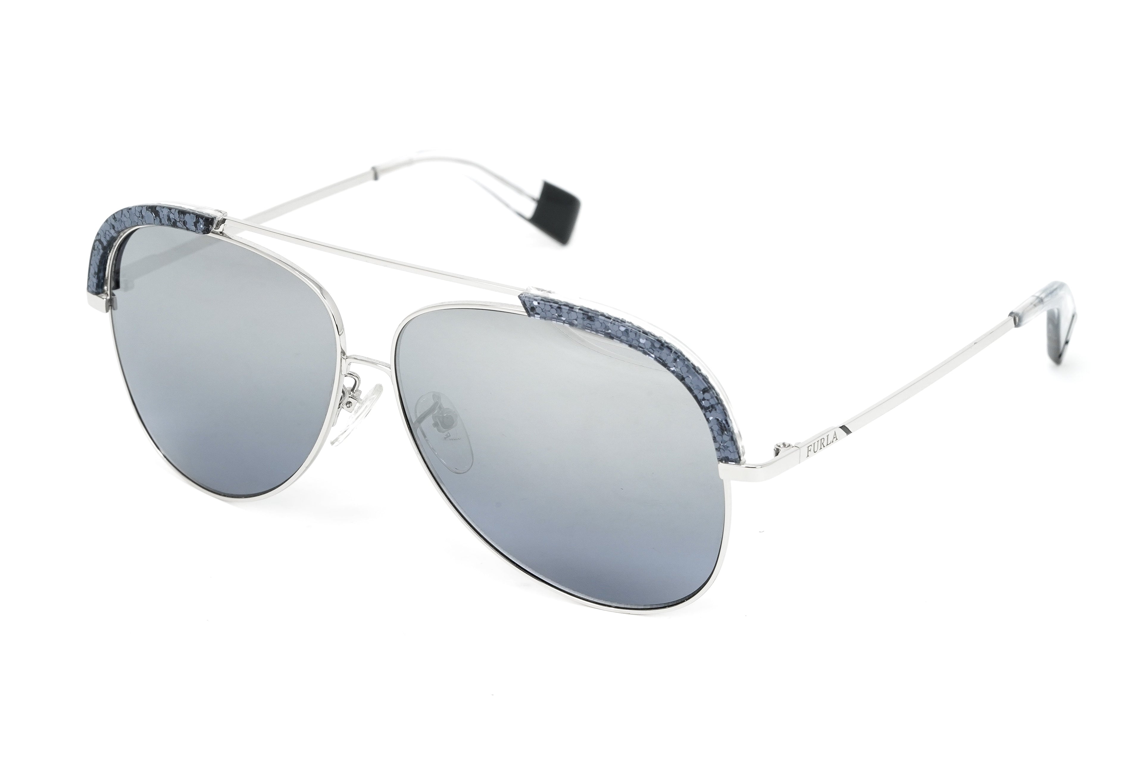Furla Women's Sunglasses Pilot Silver/Blue