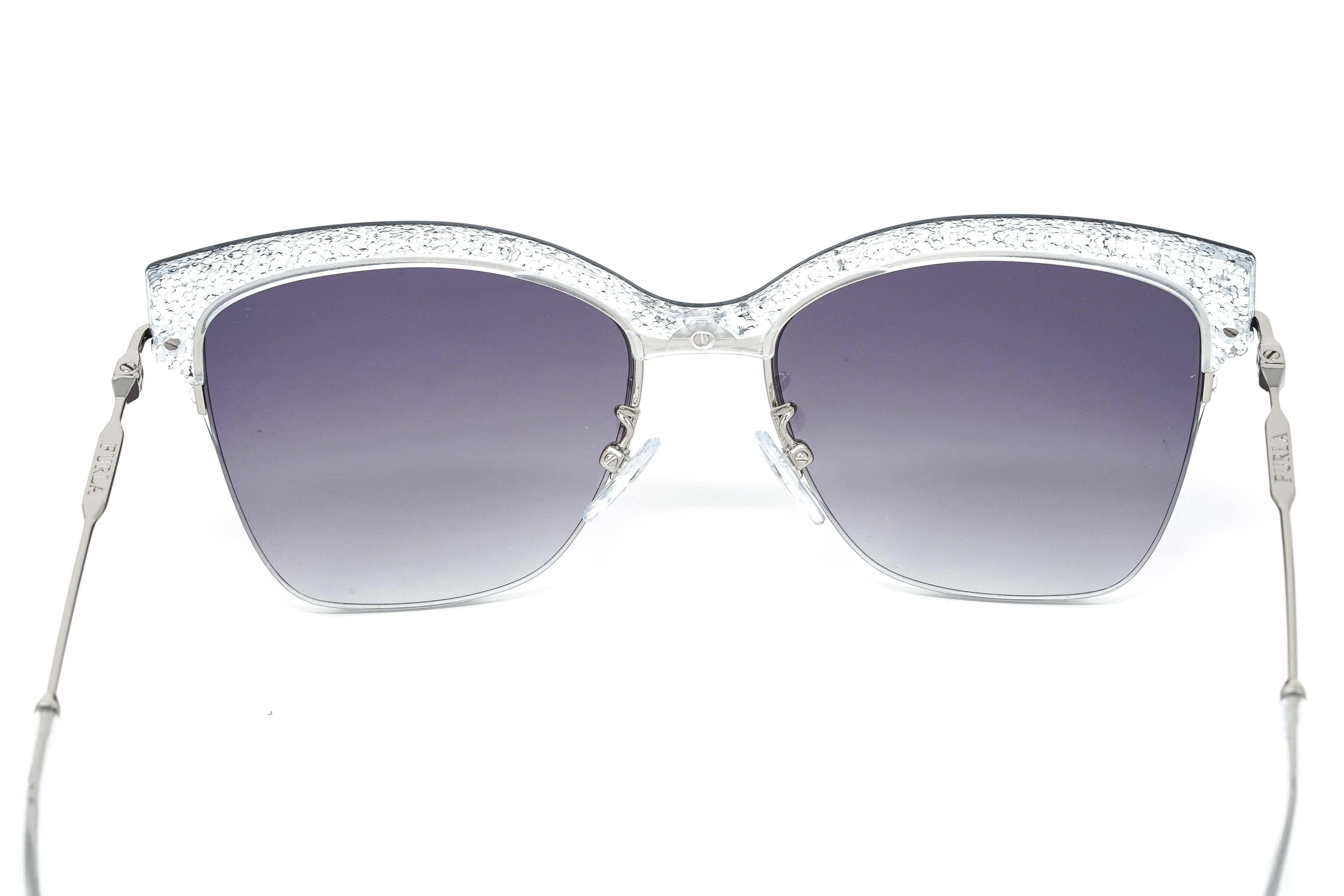 Furla Women's Sunglasses Browline Silver/Purple