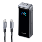 Anker Prime Power Bank (26K, 300W) and Anker Prime USB-C to USB-C Cable (240W, Upcycled-Braided)