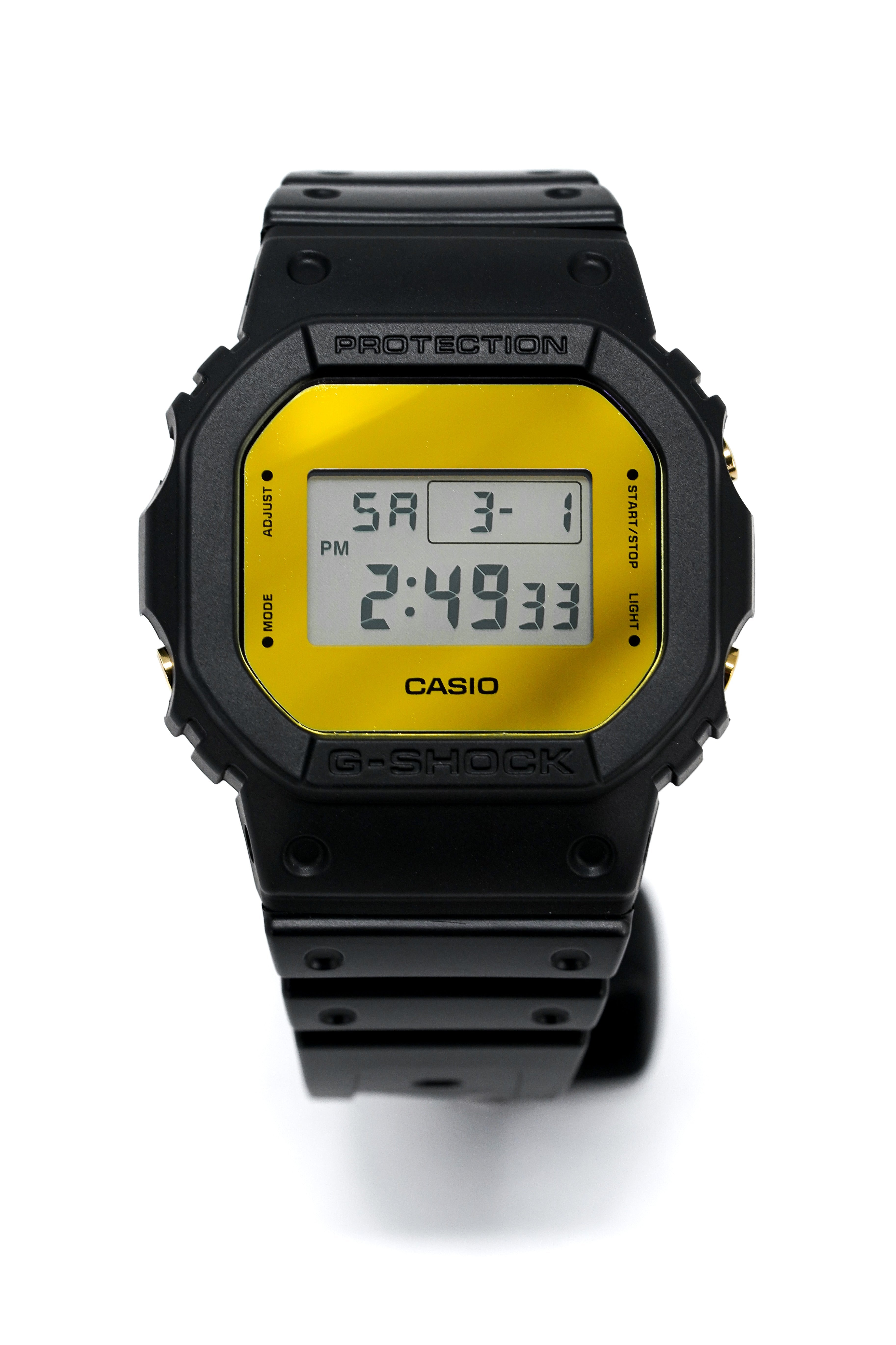 Casio G-Shock Watch Men's Square Metallic Gold Mirror Face