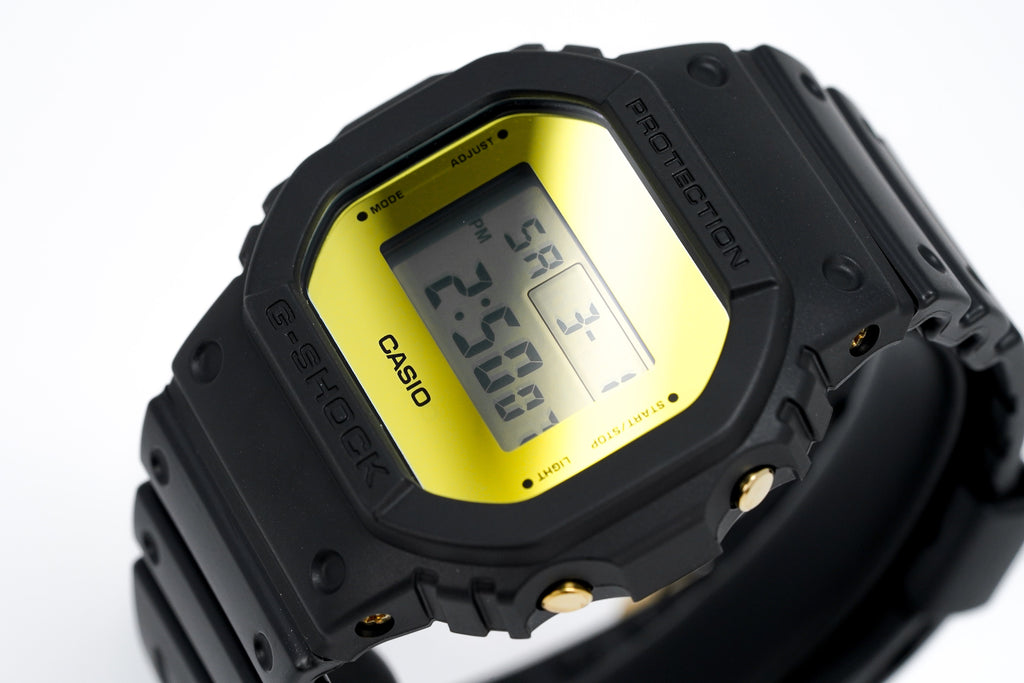 Casio G-Shock Watch Men's Square Metallic Gold Mirror Face