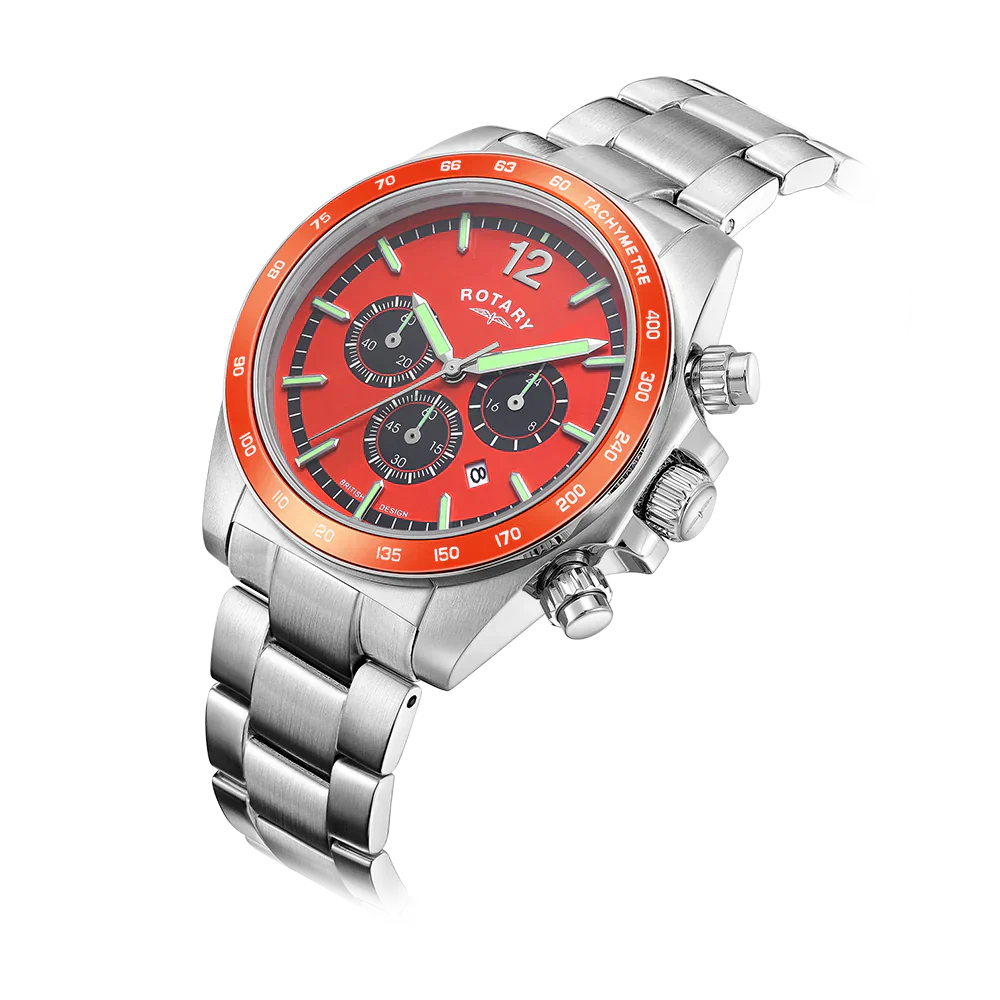 Rotary Henley Chrono Men's Orange Watch