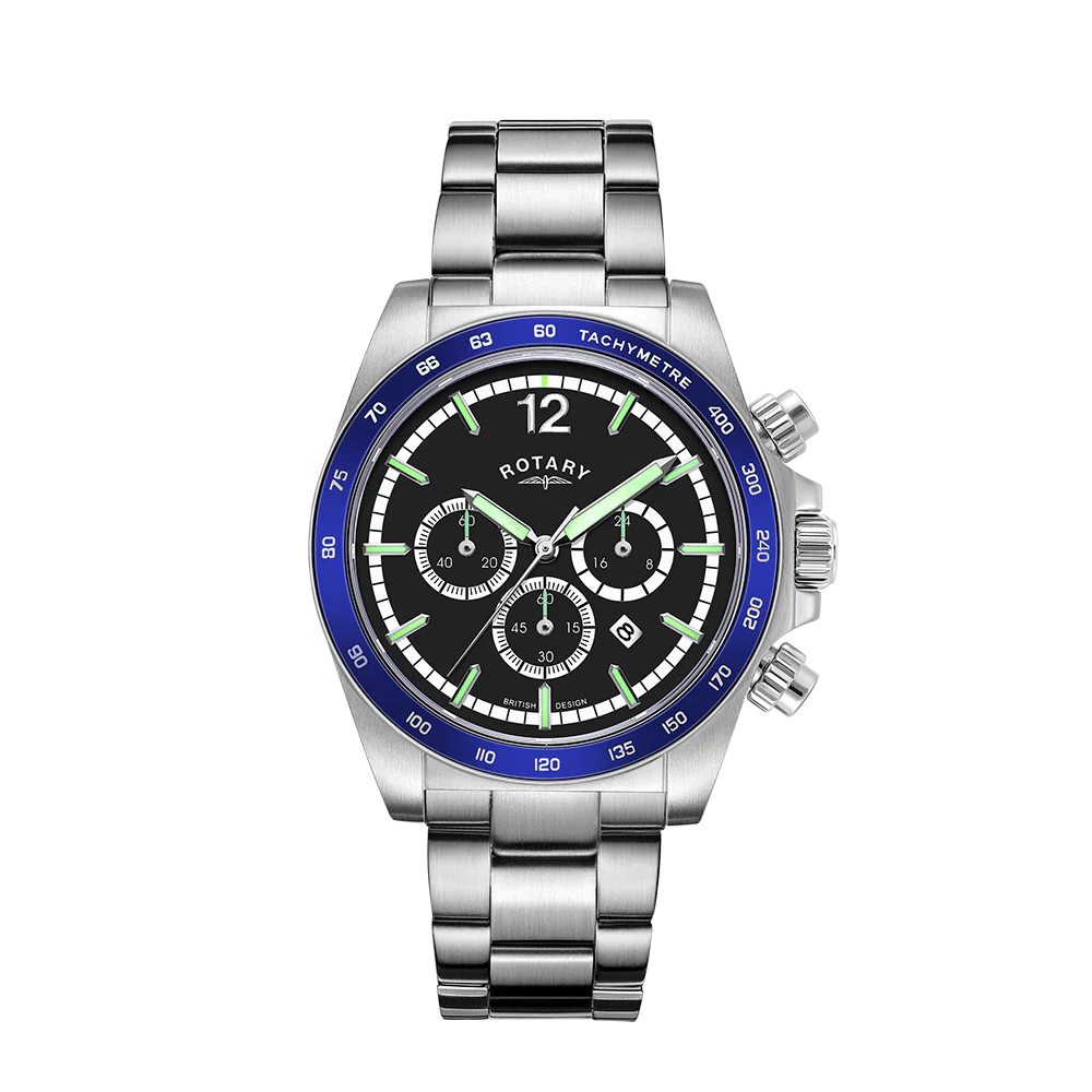 Rotary Henley Chrono Men's Black Watch