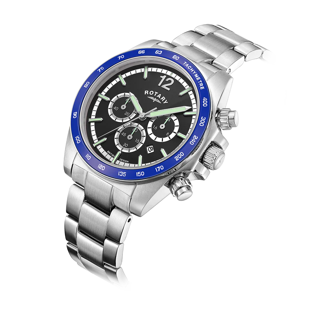 Rotary Henley Chrono Men's Black Watch