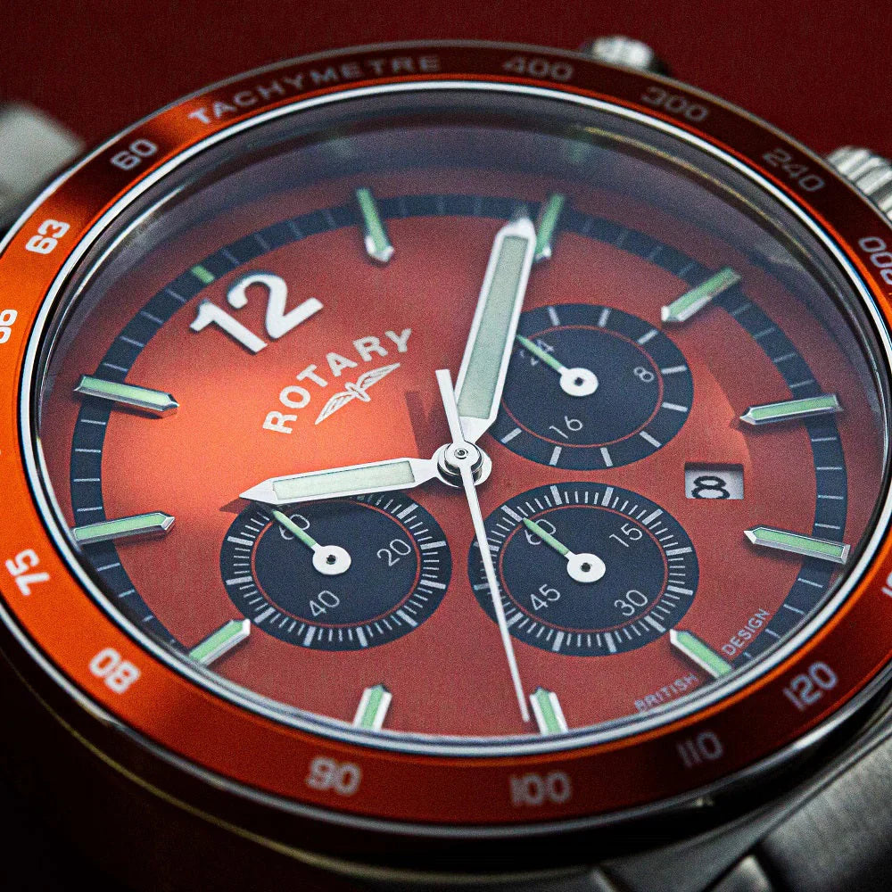 Rotary Henley Chrono Men's Orange Watch