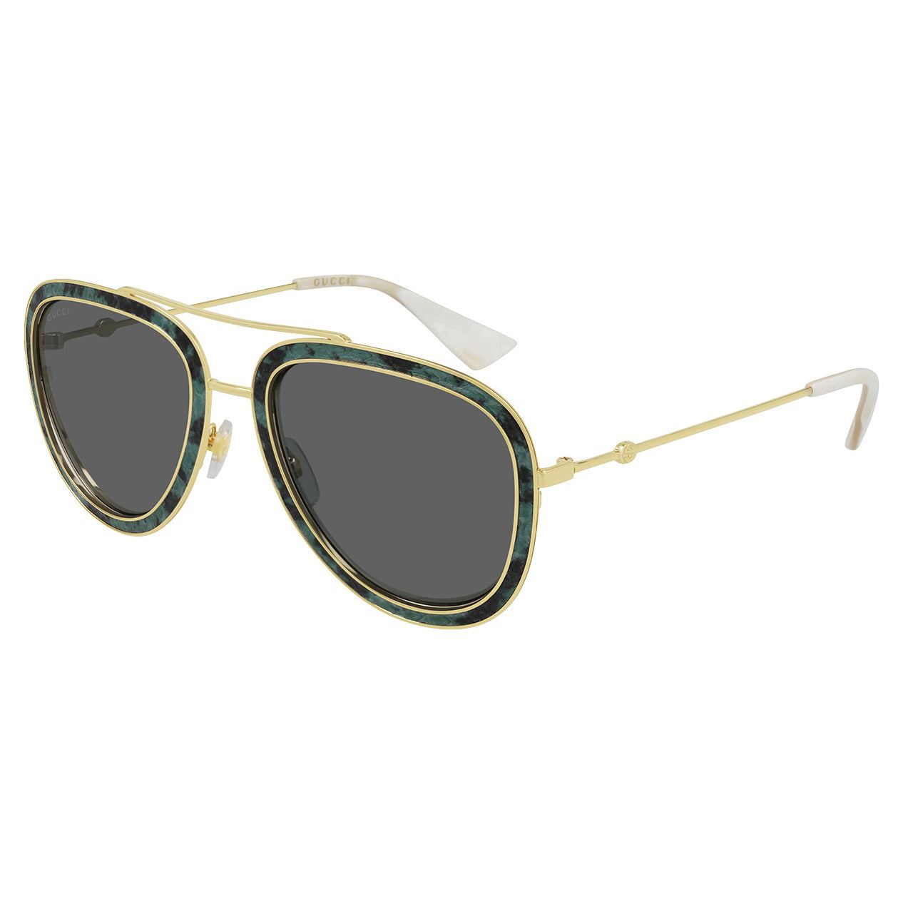 Gucci Women's Sunglasses Pilot Gold Green