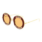 Gucci Women's Sunglasses Oversized Round Gold Maison de l'Amour