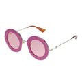 Gucci Women's Sunglasses Oversized Round Fuchsia Gold Pink