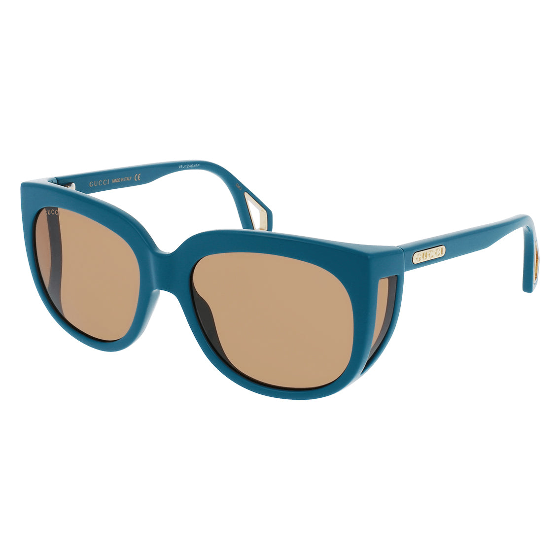 Gucci Women's Sunglasses Wraparound Rectangle Turquoise