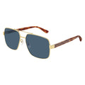 Gucci Men's Gold Square Navigator Sunglasses Grey Lenses GG0529S