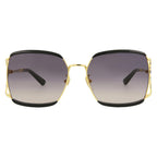Gucci Women's Black Square Sunglasses Grey Lenses GG0593SK
