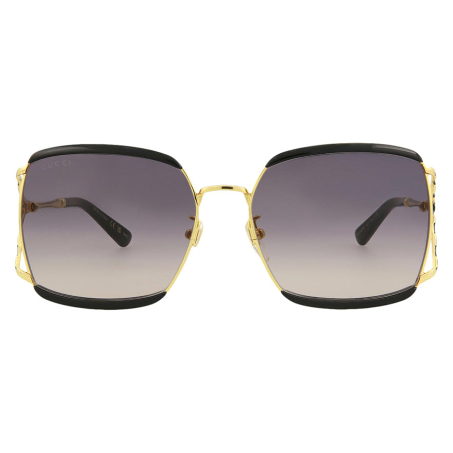 Gucci Women's Black Square Sunglasses Grey Lenses GG0593SK