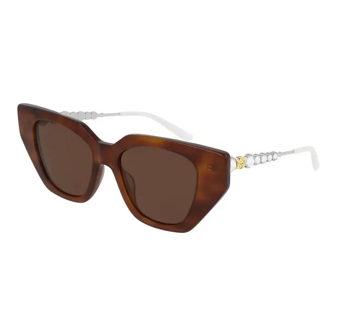 Gucci Women's Sunglasses Cat Eye Rectangle Havana