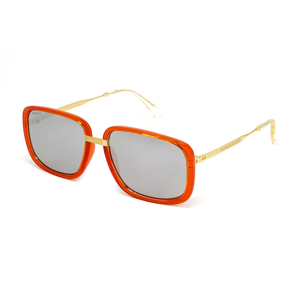 Gucci Unisex Sunglasses Rectangle Orange/Gold