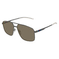 Gucci Men's Grey Navigator Sunglasses Brown Lenses GG1676S