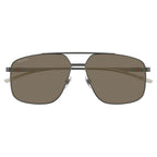 Gucci Men's Grey Navigator Sunglasses Brown Lenses GG1676S
