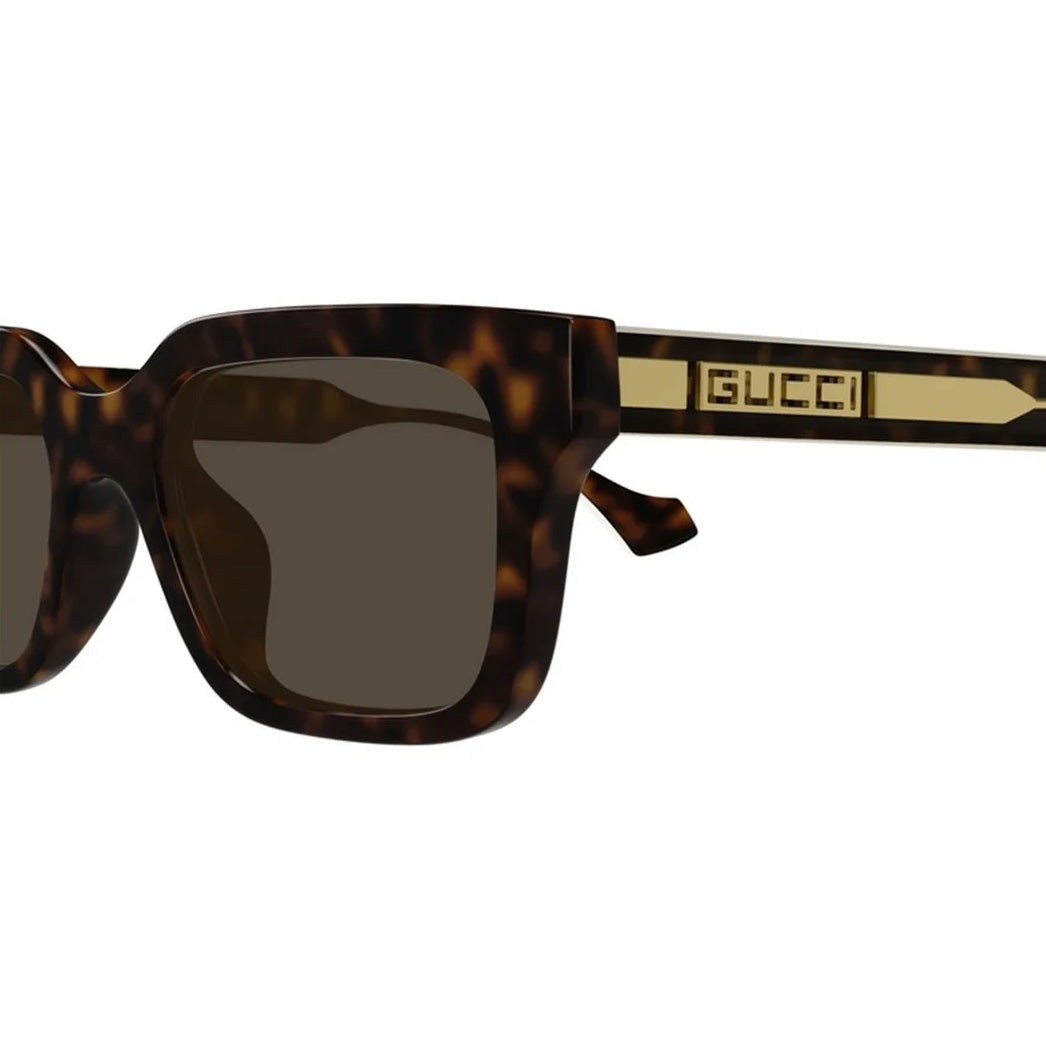 Gucci Men's Havana Square Sunglasses Brown Lenses GG1732SK