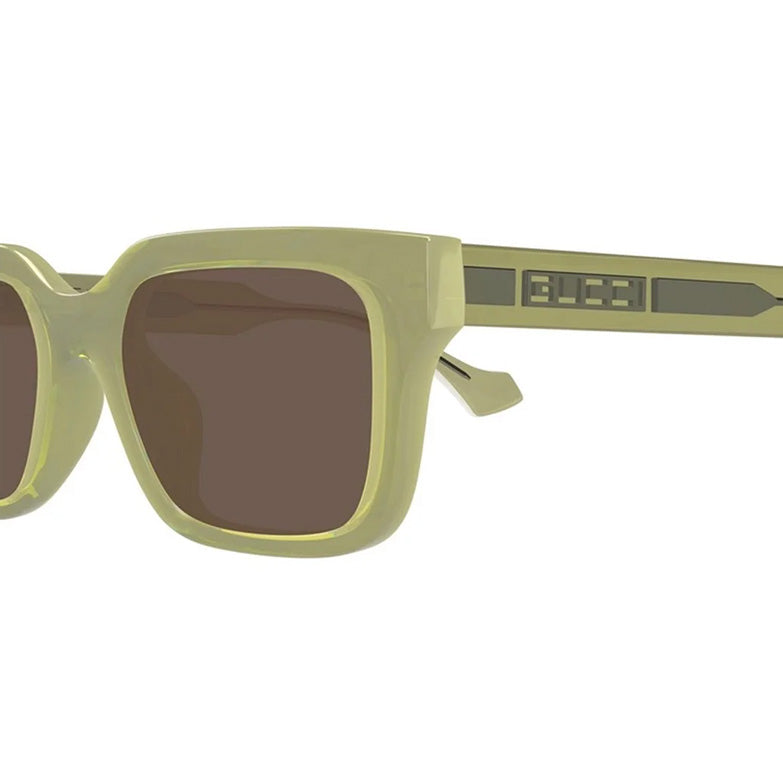 Gucci Men's Green Square Sunglasses Brown Lenses GG1732SK
