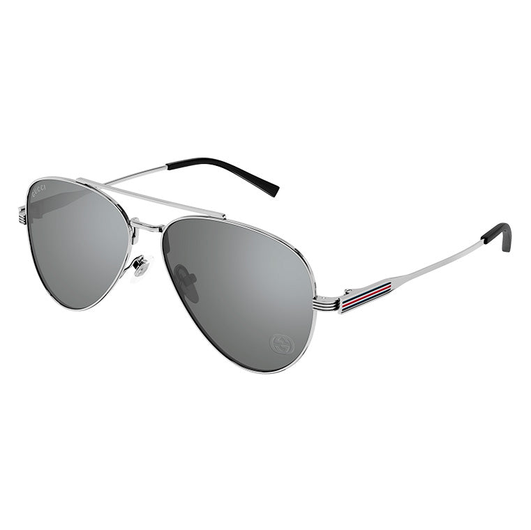 Gucci Aviator Grey Silver Mirror Sunglasses GG1874S-002