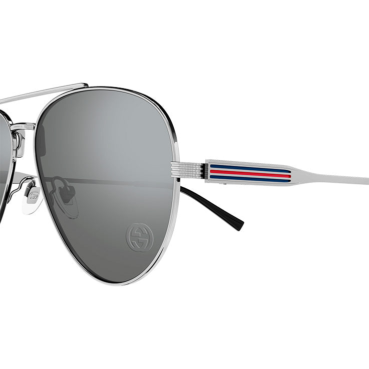 Gucci Aviator Grey Silver Mirror Sunglasses GG1874S-002
