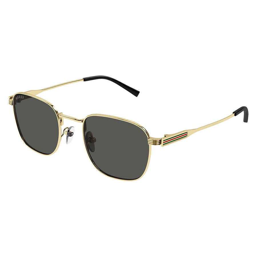 Gucci Men's Gold Pilot Sunglasses Grey Lenses GG1876S