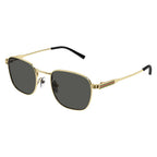 Gucci Men's Gold Pilot Sunglasses Grey Lenses GG1876S
