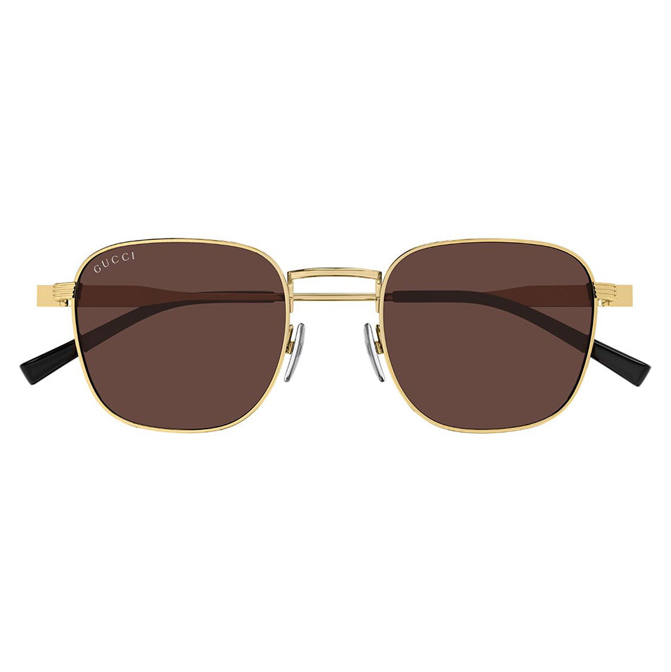 Gucci Men's Gold Pilot Sunglasses Brown Lenses GG1876S