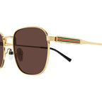 Gucci Men's Gold Pilot Sunglasses Brown Lenses GG1876S