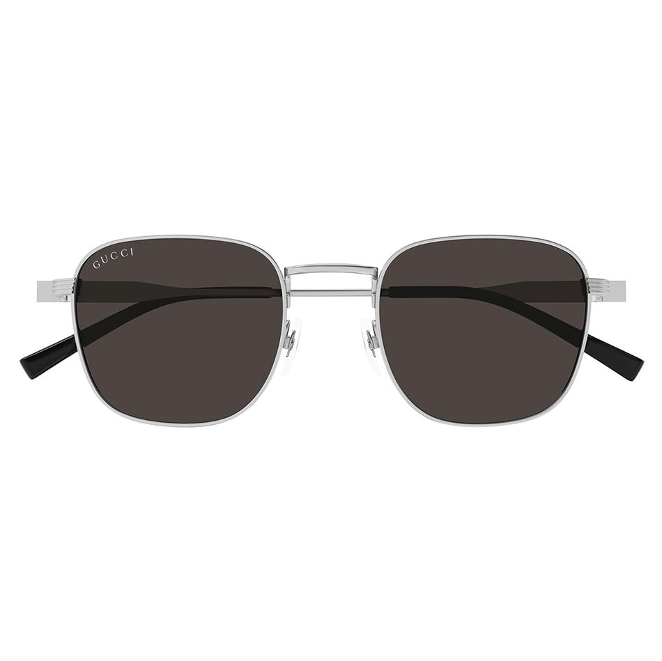 Gucci Men's Silver Pilot Sunglasses Grey Lenses GG1876S