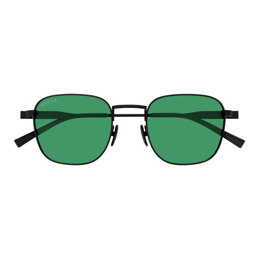 Gucci Men's Black Pilot Sunglasses Green Lenses GG1876S