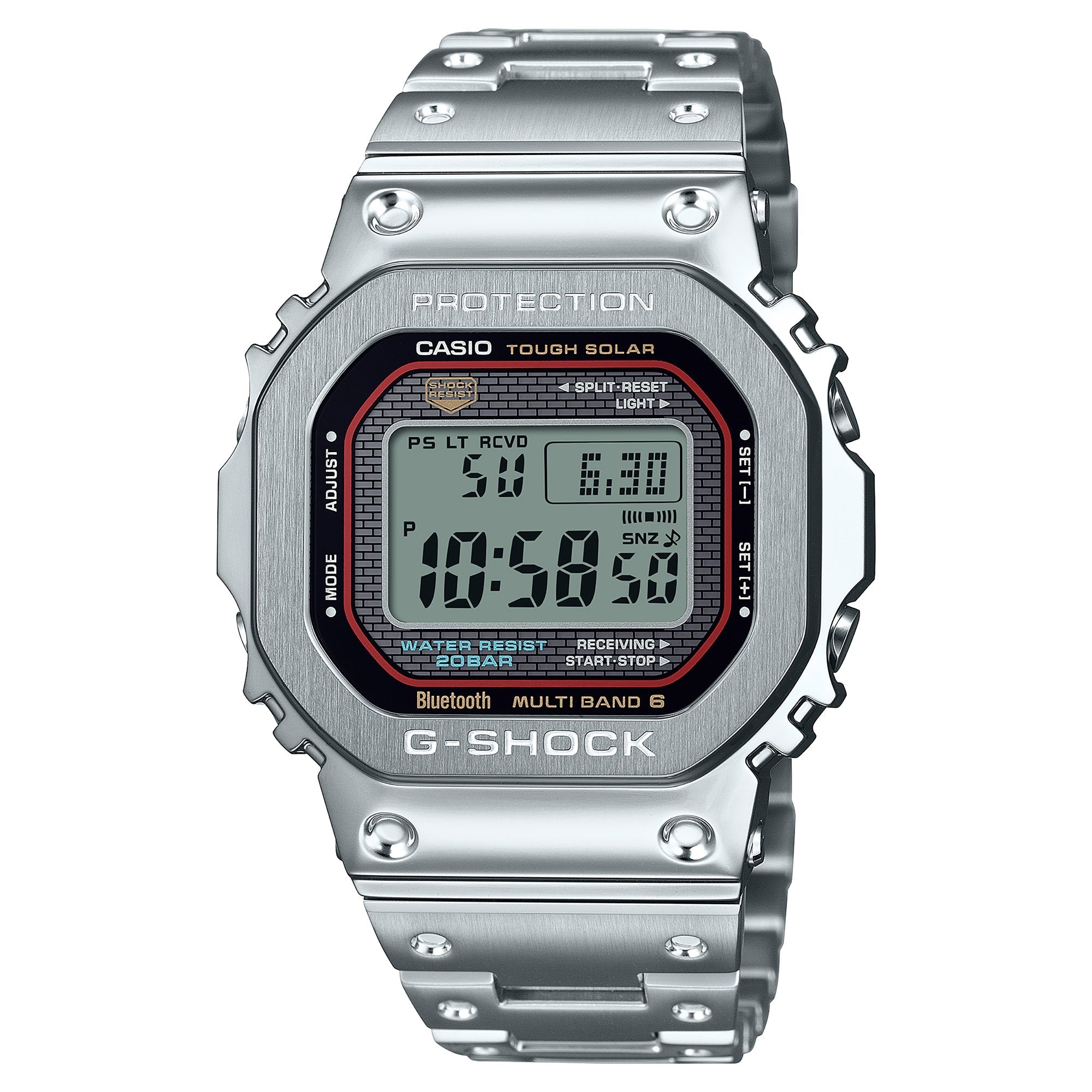 GMW-B5000D-1C Solar Premium Metal Stainless Steel Silver
