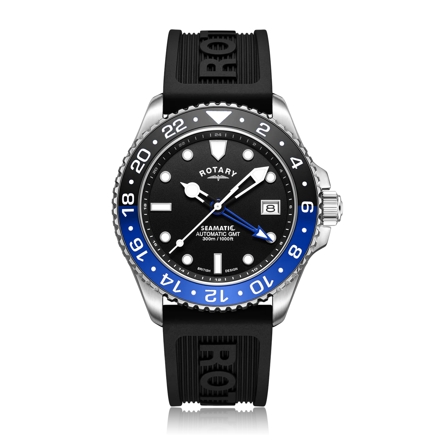Rotary Seamatic GMT Men's Blue Black Watch