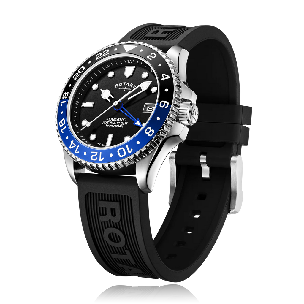 Rotary Seamatic GMT Men's Blue Black Watch