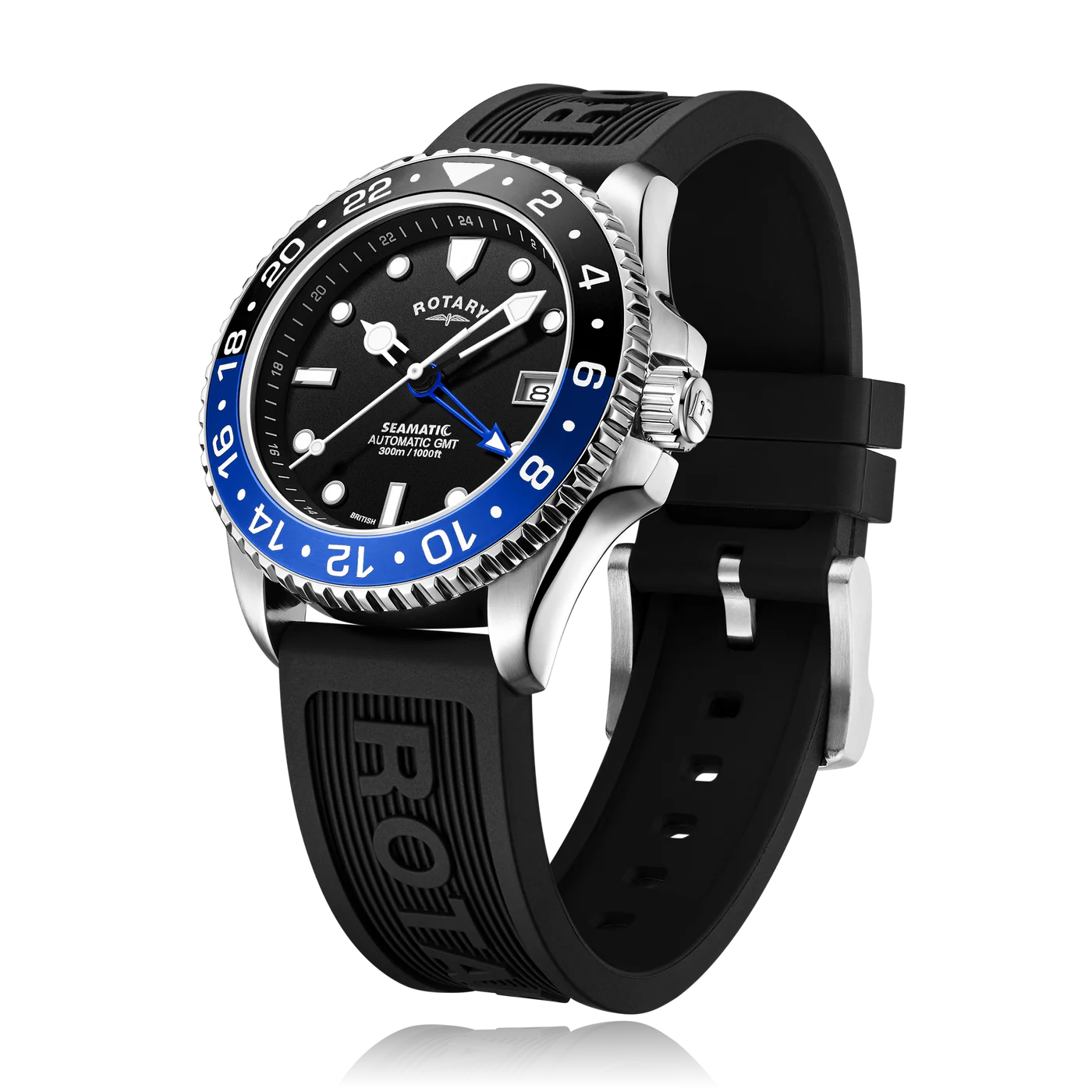 Rotary Seamatic GMT Men's Blue Black Watch