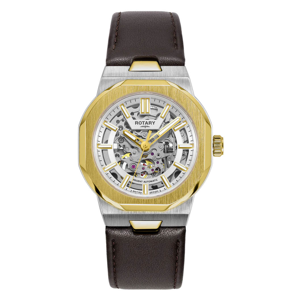 Rotary Skeleton Men's Gold Watch