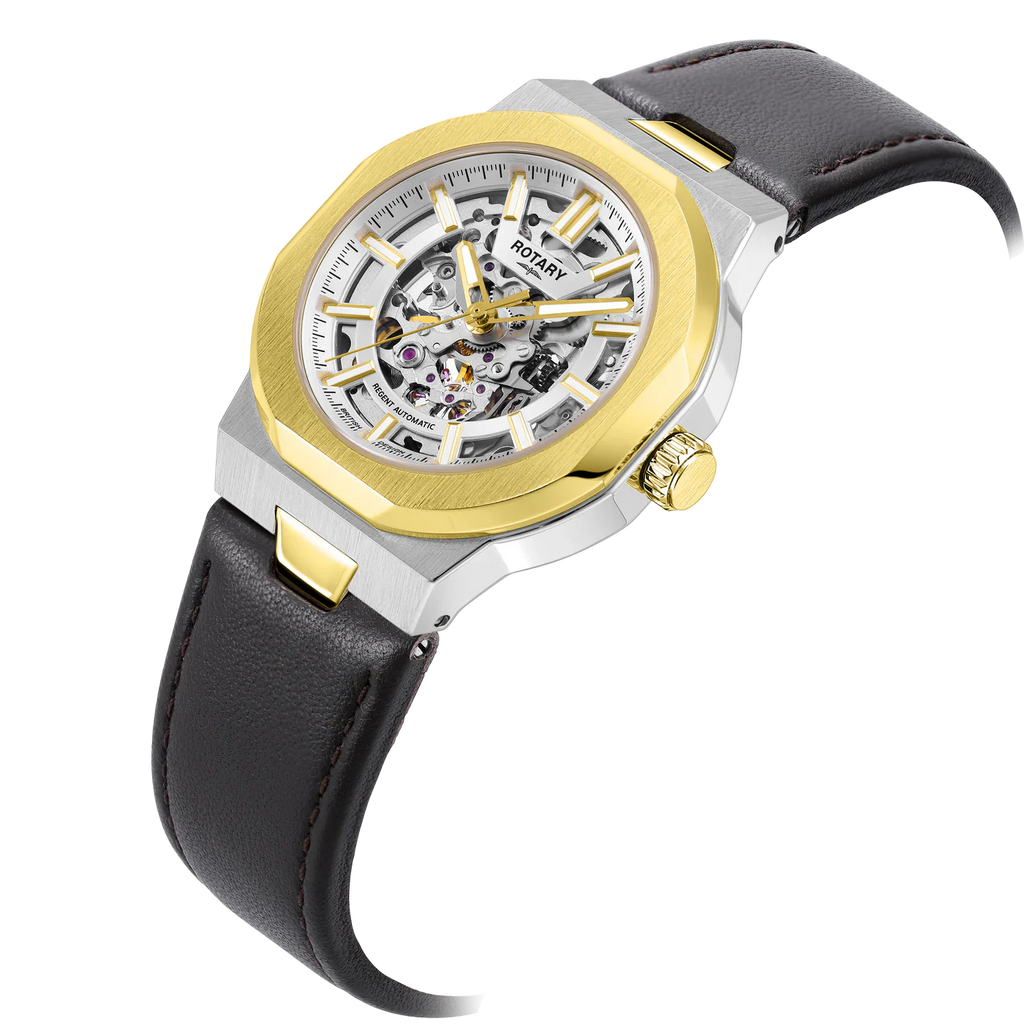 Rotary Skeleton Men's Gold Watch