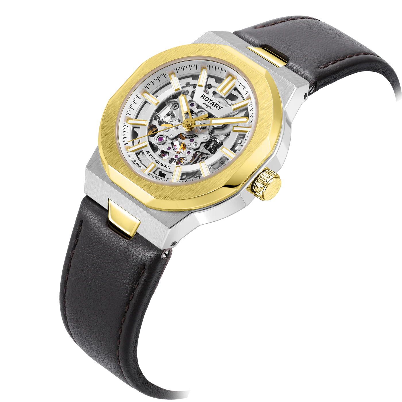 Rotary Skeleton Men's Gold Watch
