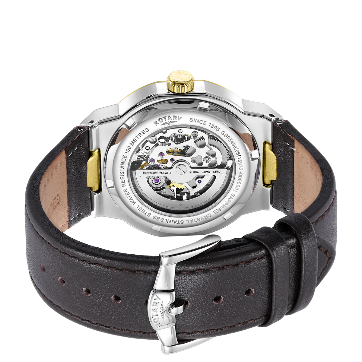 Rotary Skeleton Men's Gold Watch