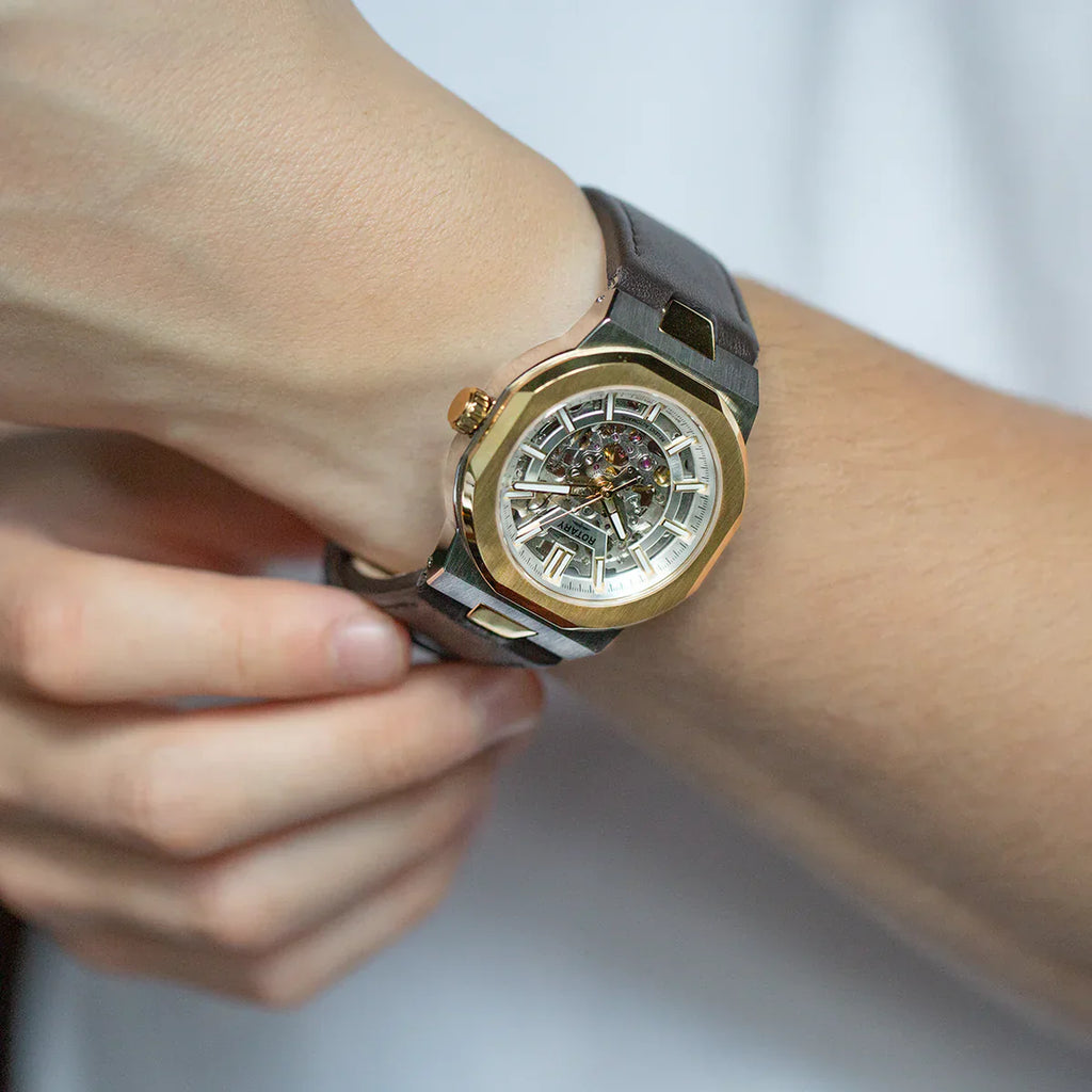 Rotary Skeleton Men's Gold Watch