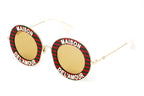 Gucci Women's Sunglasses Oversized Round Gold Maison de l'Amour