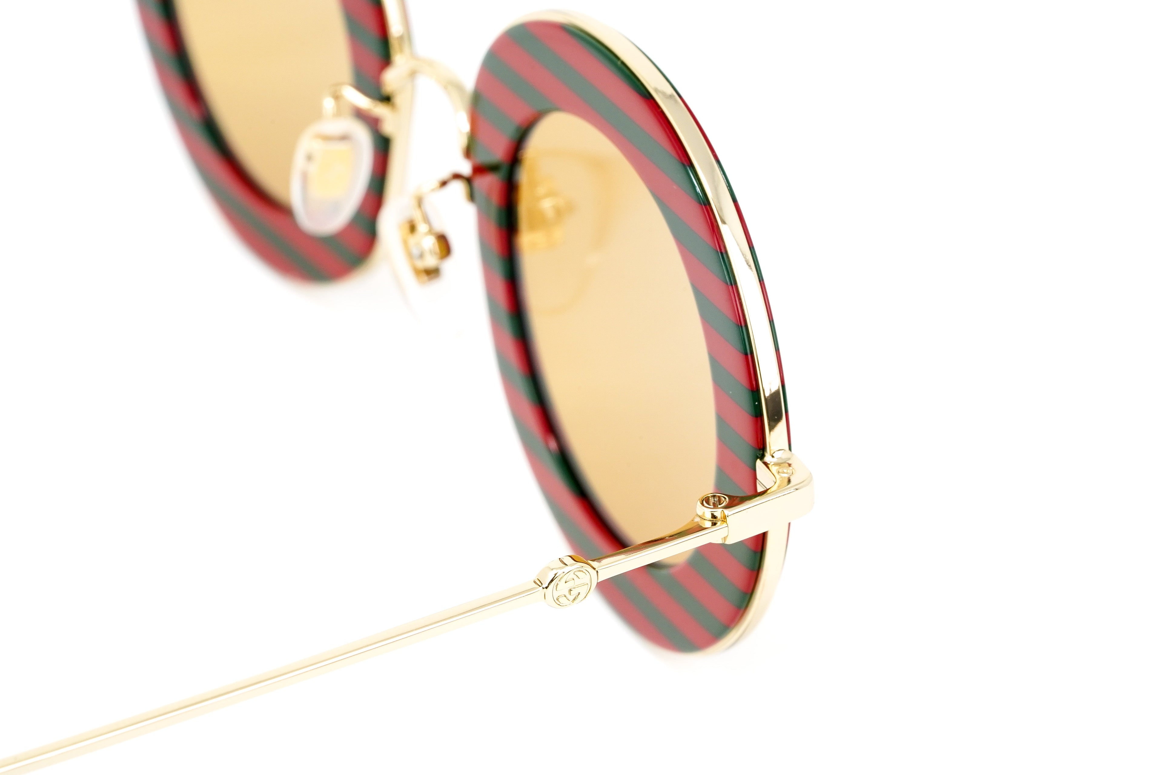 Gucci Women's Sunglasses Oversized Round Gold Maison de l'Amour
