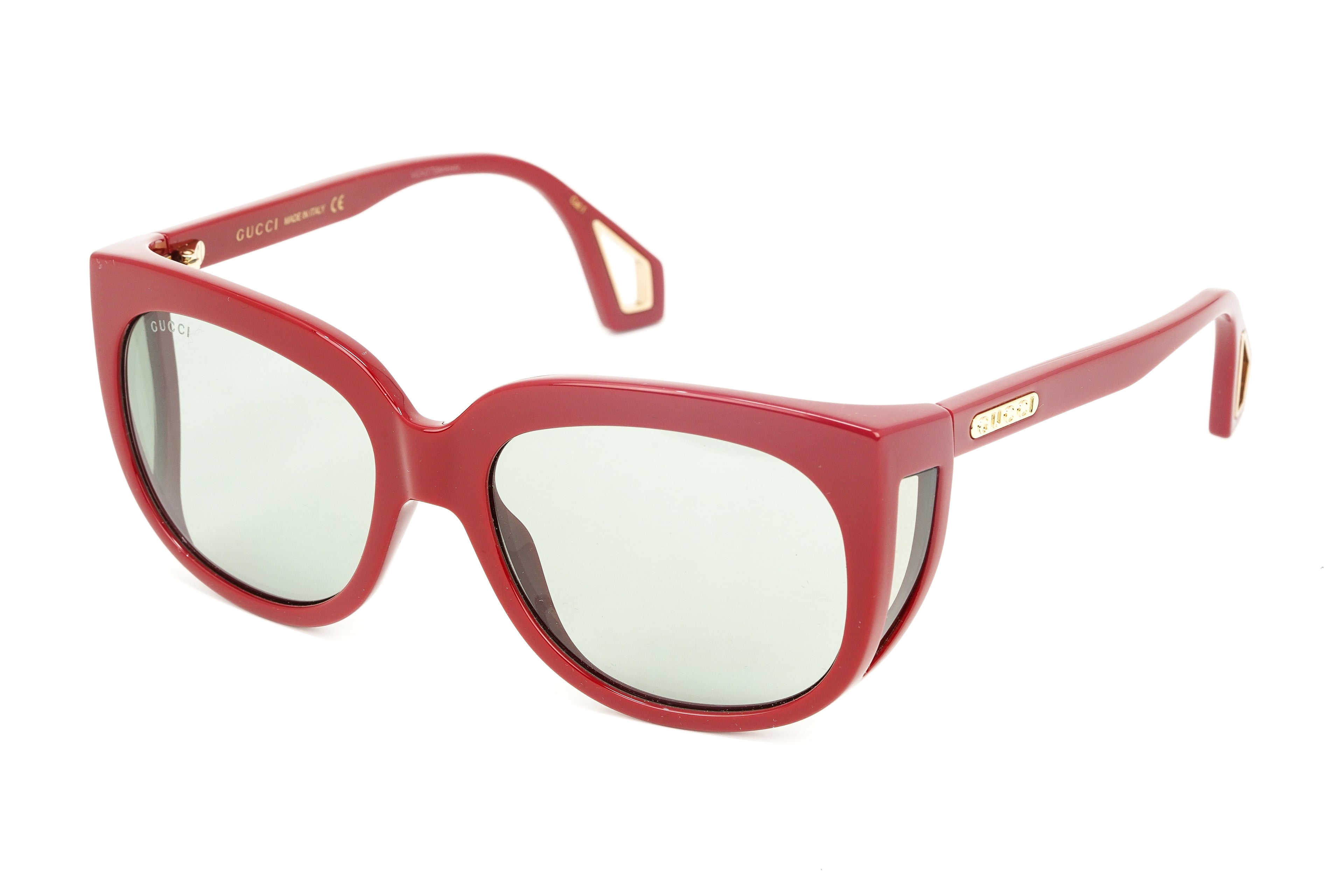 Gucci Women's Sunglasses Wraparound Rectangle Red