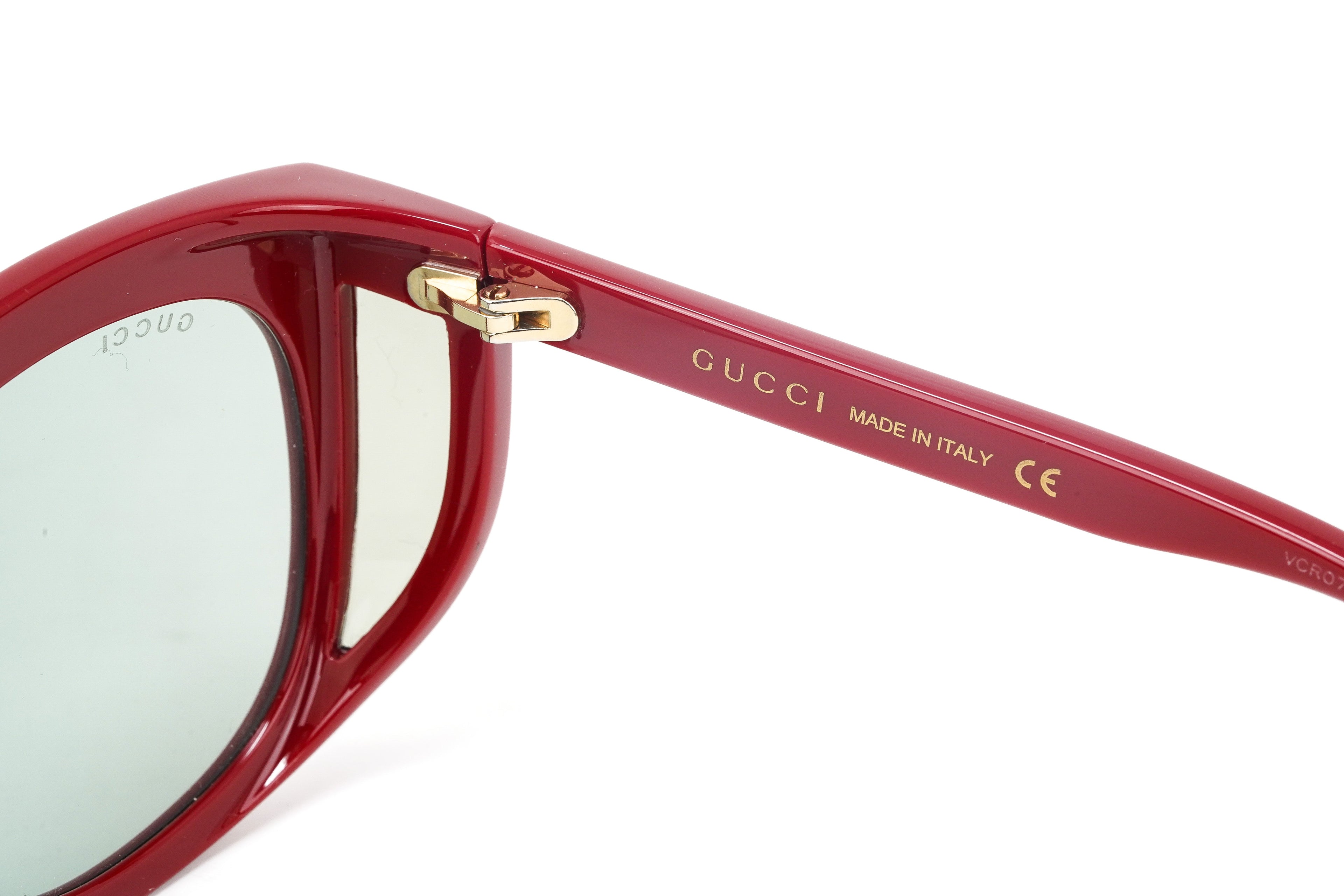 Gucci Women's Sunglasses Wraparound Rectangle Red
