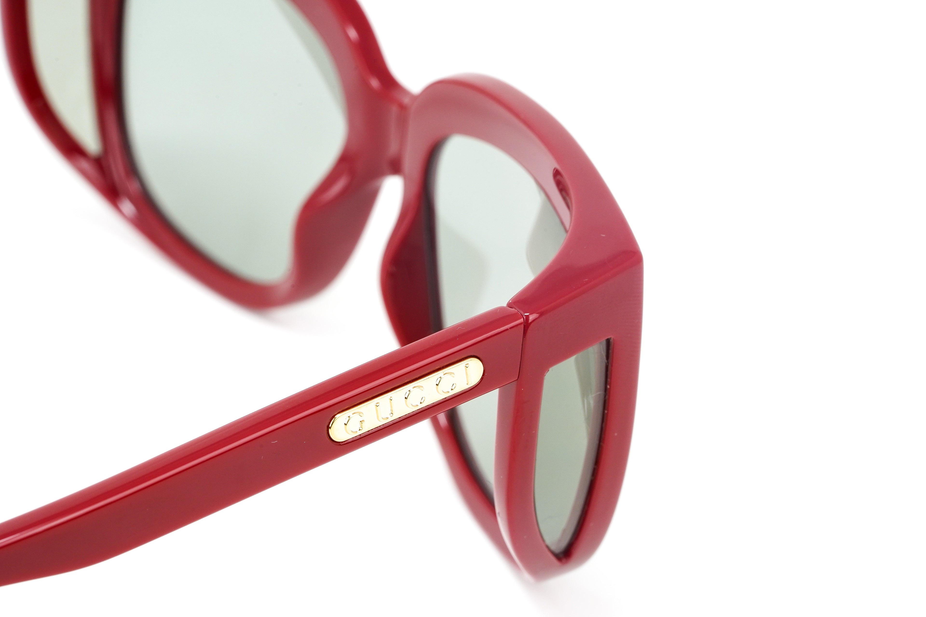 Gucci Women's Sunglasses Wraparound Rectangle Red