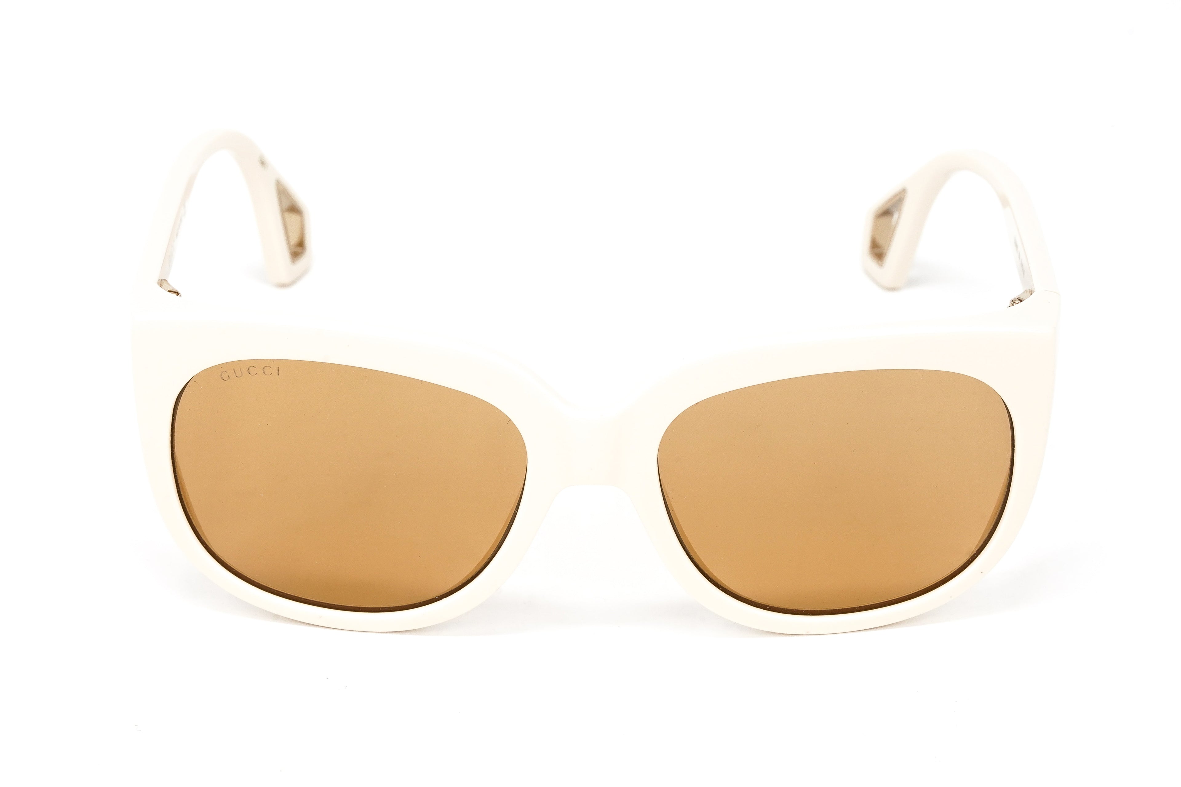 Gucci Women's Sunglasses Wraparound Rectangle Cream