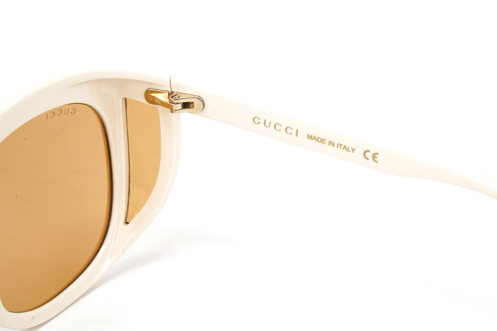 Gucci Women's Sunglasses Wraparound Rectangle Cream