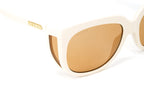 Gucci Women's Sunglasses Wraparound Rectangle Cream