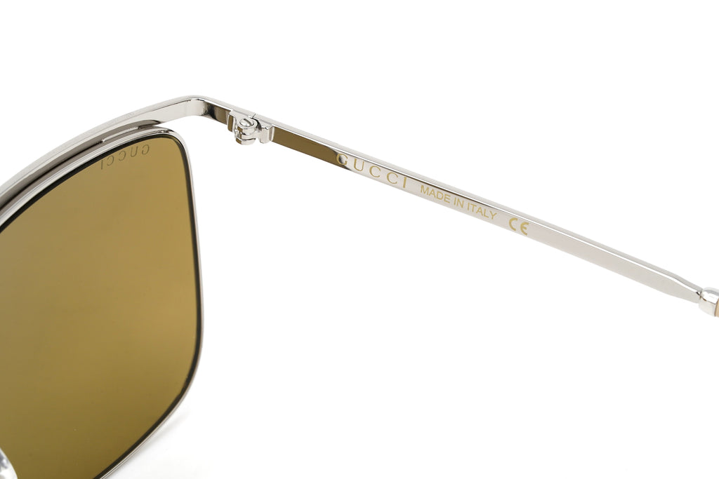Gucci Men's Sunglasses Classic Square Silver Brown