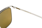 Gucci Men's Sunglasses Classic Square Silver Brown